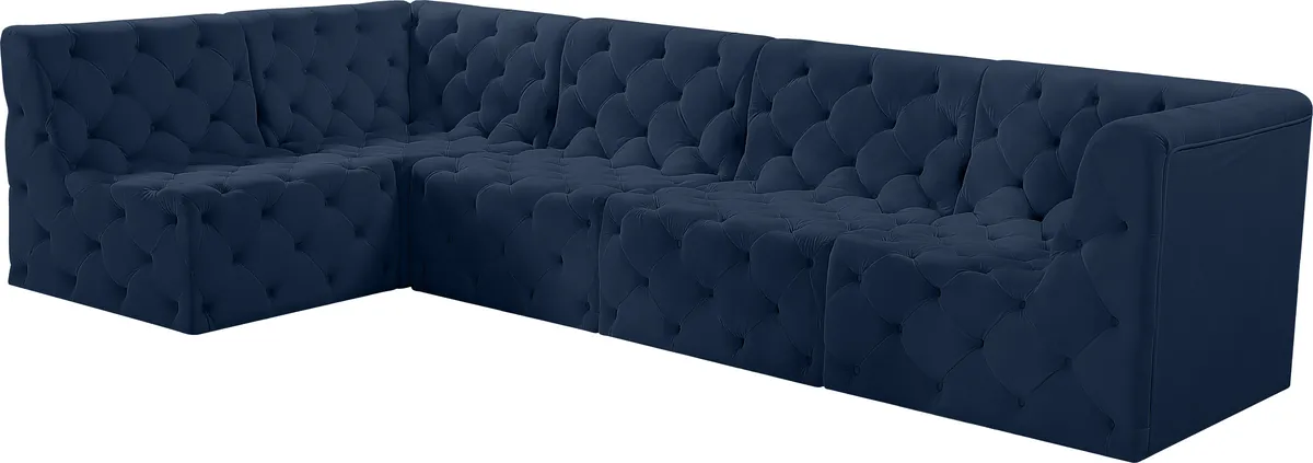 Tuft - 5 Piece Modular Sectional - Navy - View 2