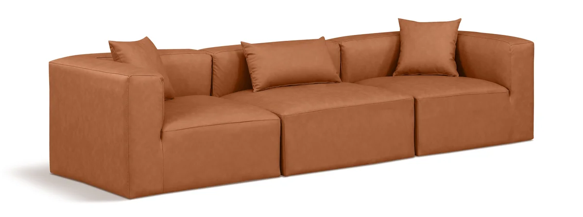 Cube - Modular 3 Seat Sofa - Cognac
