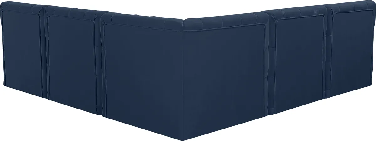 Tuft - 5 Piece Modular Corner Armless Sectional - Navy
