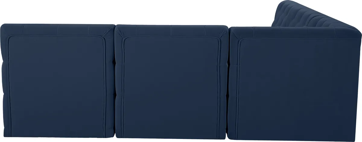 Tuft - 5 Piece Modular Corner Armless Sectional - Navy