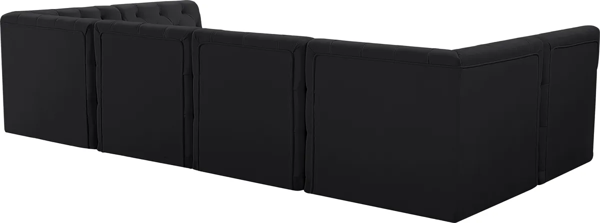 Tuft - 6 Piece Modular U-Shaped Sectional - Black