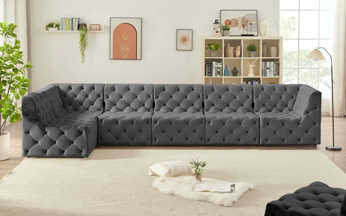 Tuft - 6 Piece Modular Sectional - Gray