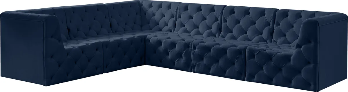 Tuft - 6 Piece Modular Corner Sectional - Navy - View 2