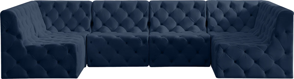 Tuft - 6 Piece Modular U-Shaped Sectional - Navy