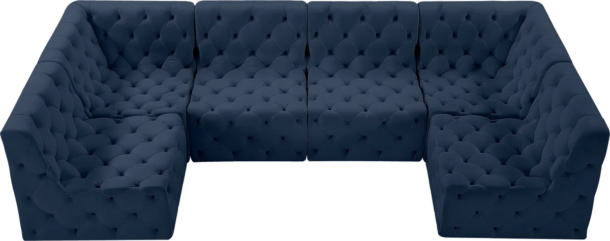 Tuft - 6 Piece Modular U-Shaped Sectional - Navy