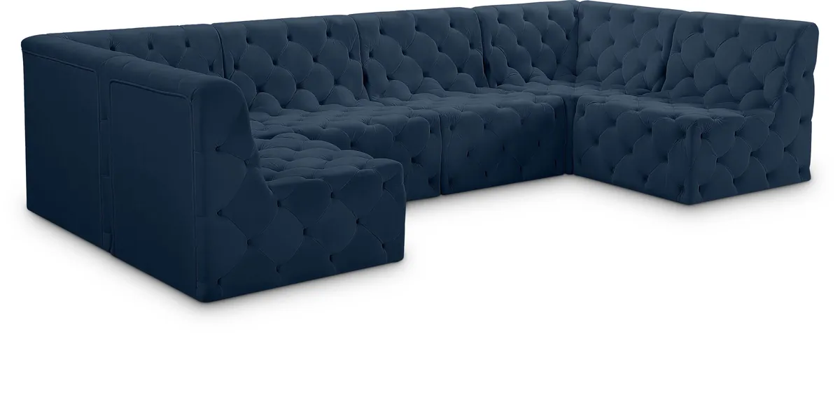 Tuft - 6 Piece Modular U-Shaped Sectional - Navy