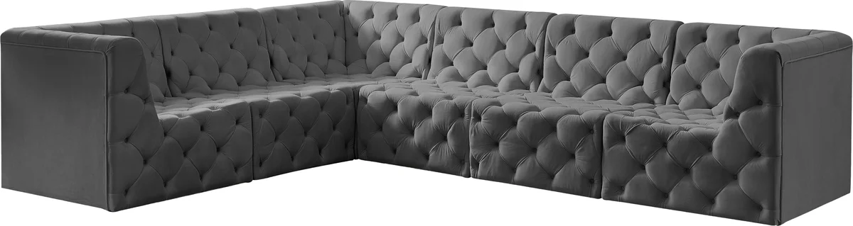 Tuft - 6 Piece Modular Corner Sectional - Gray - View 2