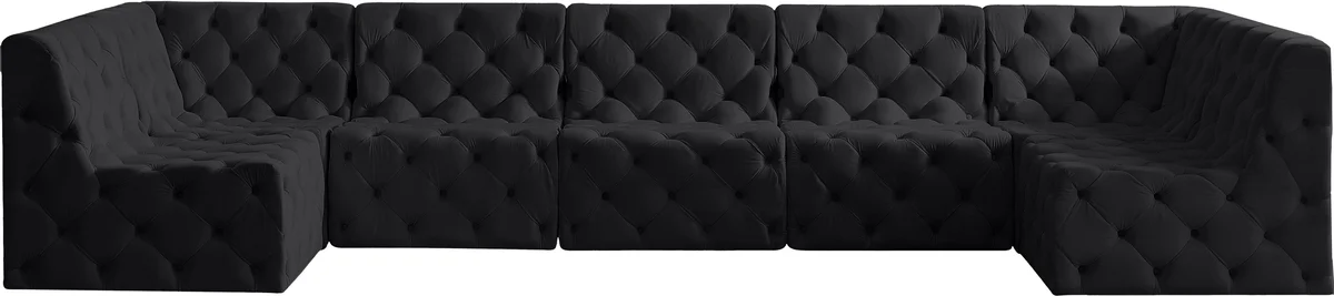 Tuft - 7 Piece Modular U-Shaped Sectional - Black