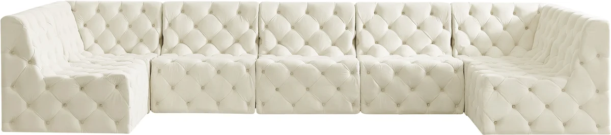 Tuft - 7 Piece Modular U-Shaped Sectional - Cream