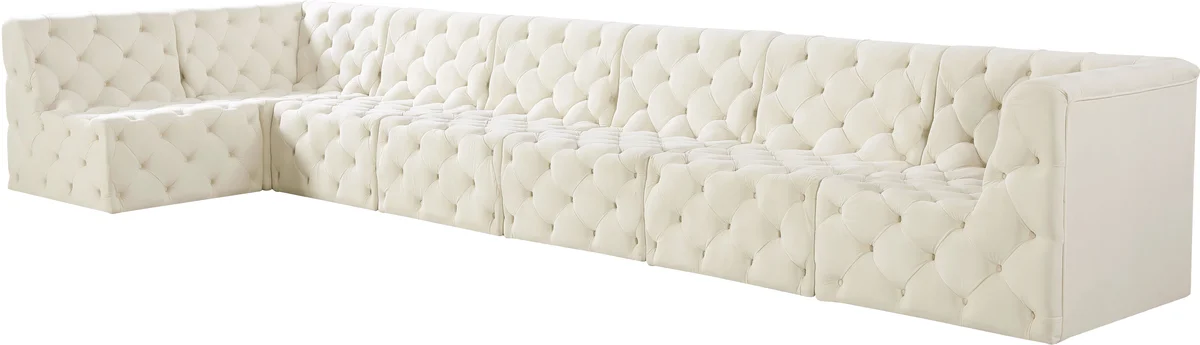 Tuft - 7 Piece Modular Sectional - Cream - View 2