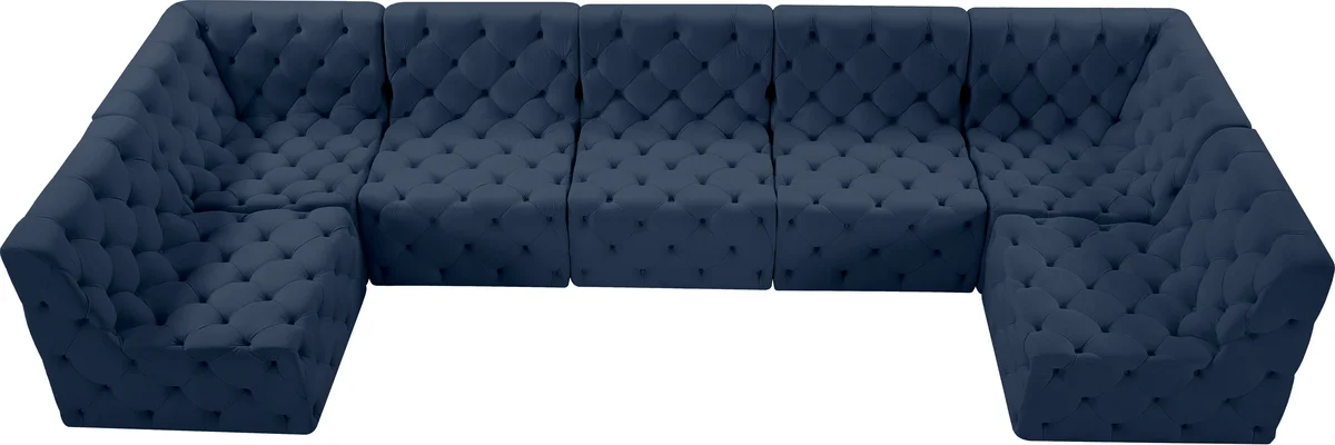 Tuft - 7 Piece Modular U-Shaped Sectional - Navy