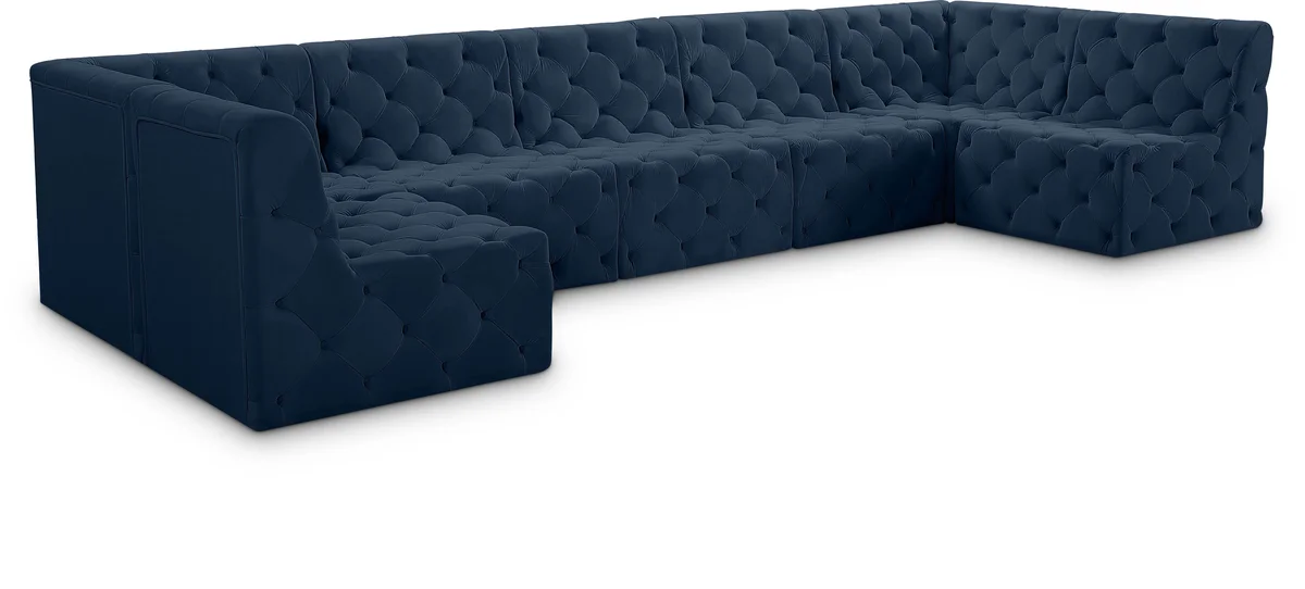 Tuft - 7 Piece Modular U-Shaped Sectional - Navy