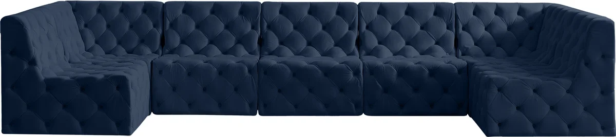 Tuft - 7 Piece Modular U-Shaped Sectional - Navy