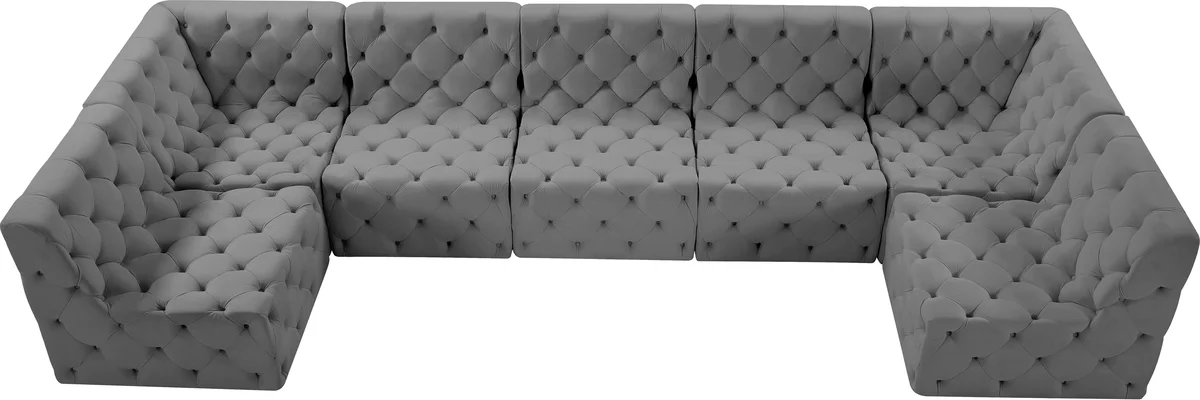Tuft - 7 Piece Modular U-Shaped Sectional - Gray