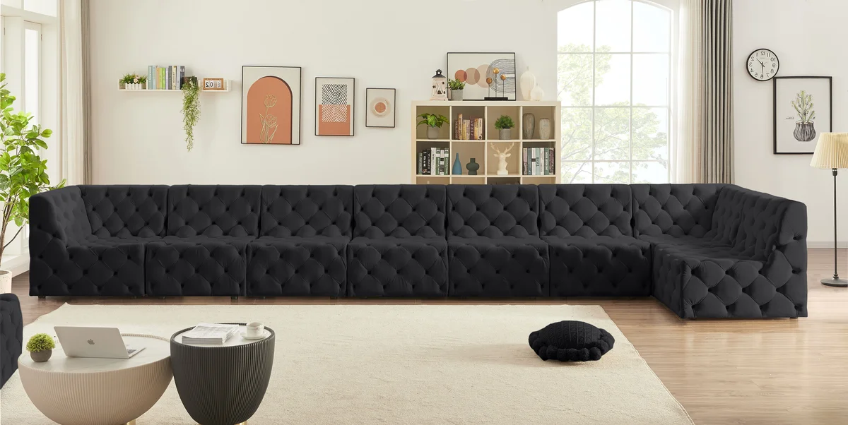 Tuft - 8 Piece Modular Sectional - Black