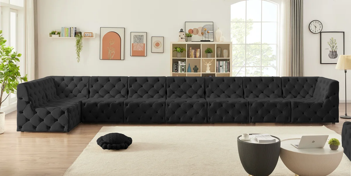 Tuft - 8 Piece Modular Sectional - Black