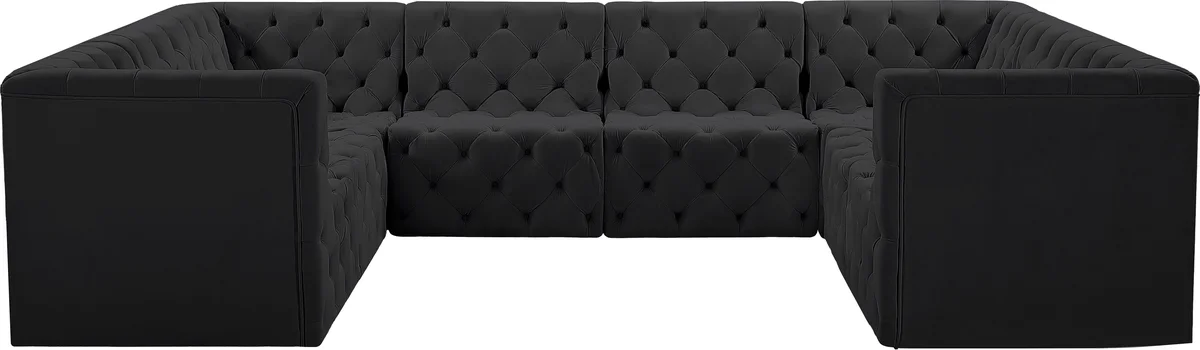Tuft - 8 Piece Modular U-Shaped Sectional - Black