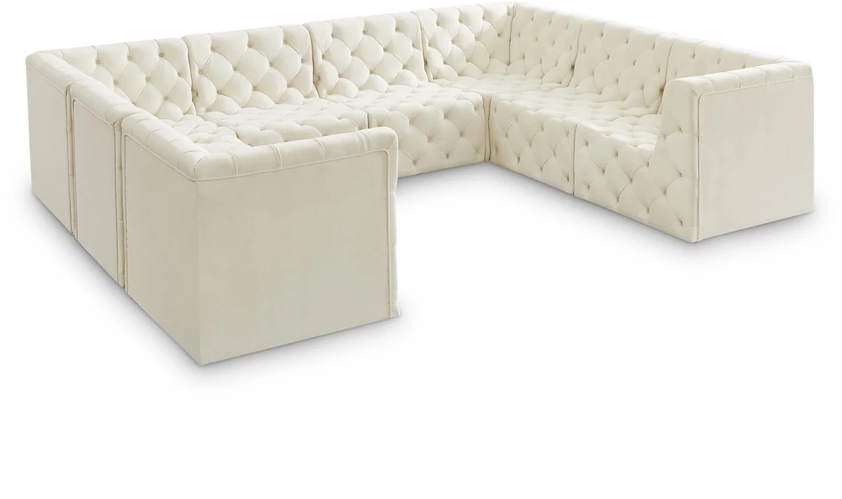 Tuft - 8 Piece Modular U-Shaped Sectional - Cream