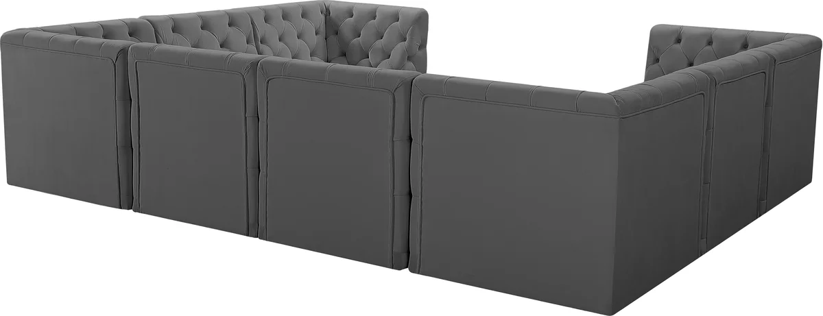 Tuft - 8 Piece Modular U-Shaped Sectional - Gray