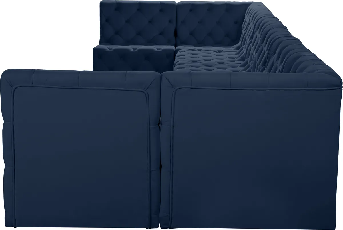 Tuft - 8 Piece Modular U-Shaped Armless Sectional - Navy