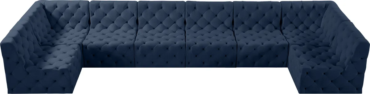 Tuft - 8 Piece Modular U-Shaped Armless Sectional - Navy