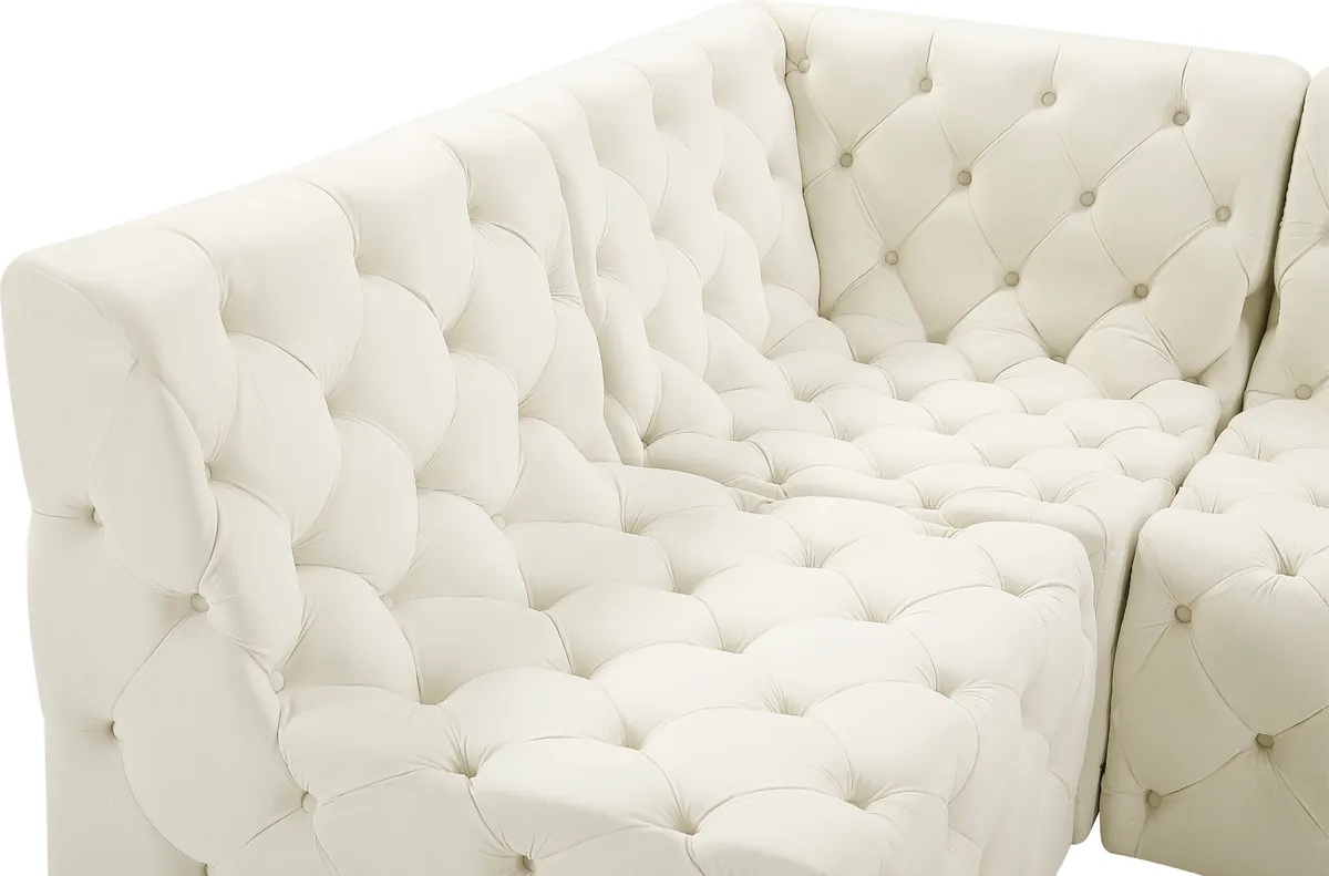 Tuft - 8 Piece Modular U-Shaped Armless Sectional - Cream