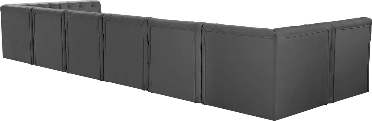 Tuft - 8 Piece Modular U-Shaped Armless Sectional - Gray