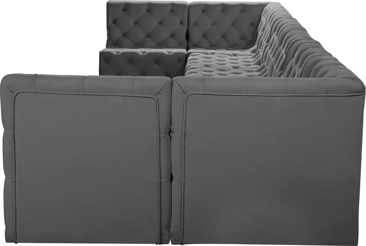 Tuft - 8 Piece Modular U-Shaped Armless Sectional - Gray