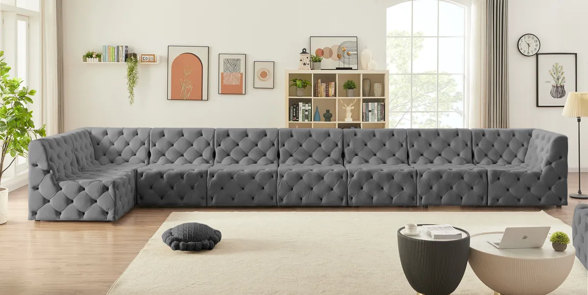 Tuft - 8 Piece Modular Sectional - Gray