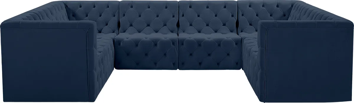 Tuft - 8 Piece Modular U-Shaped Sectional - Navy