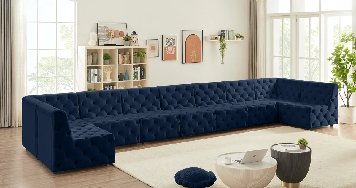 Tuft - 9 Piece Modular Sectional - Navy - View 2