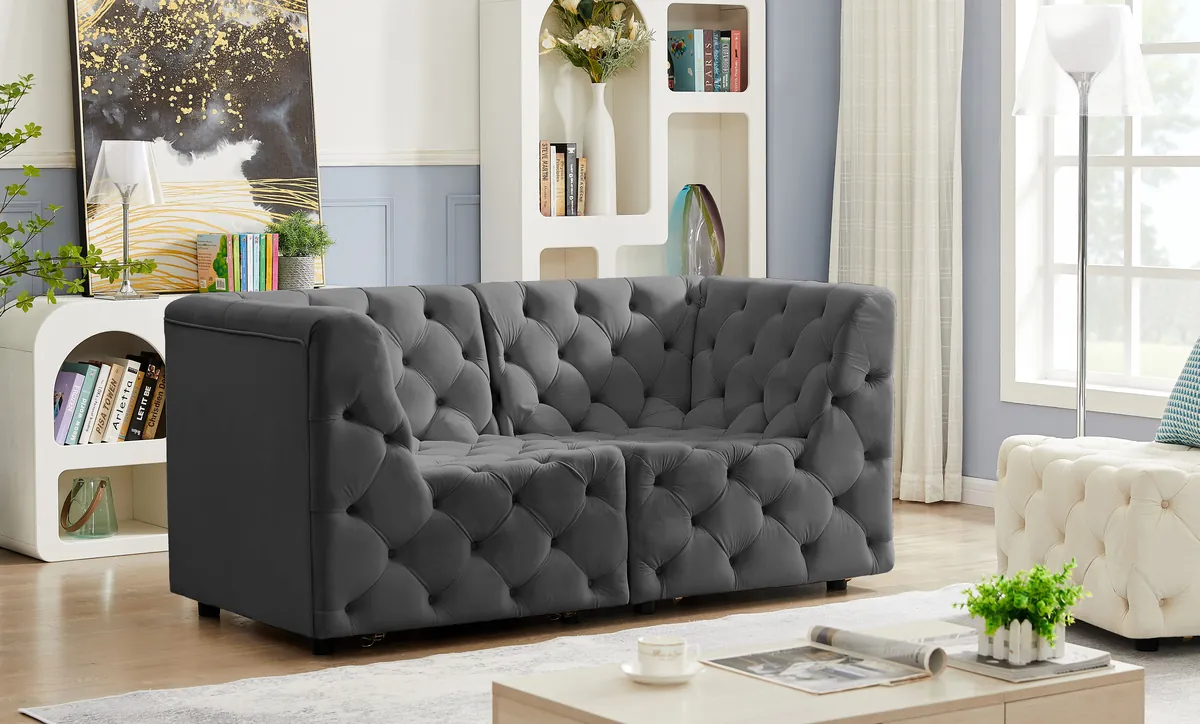 Tuft - 2 Seat Modular Sofa - Gray - View 2
