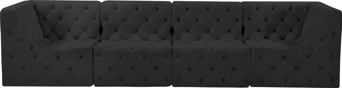 Tuft - 4 Seat Modular Sofa - Black