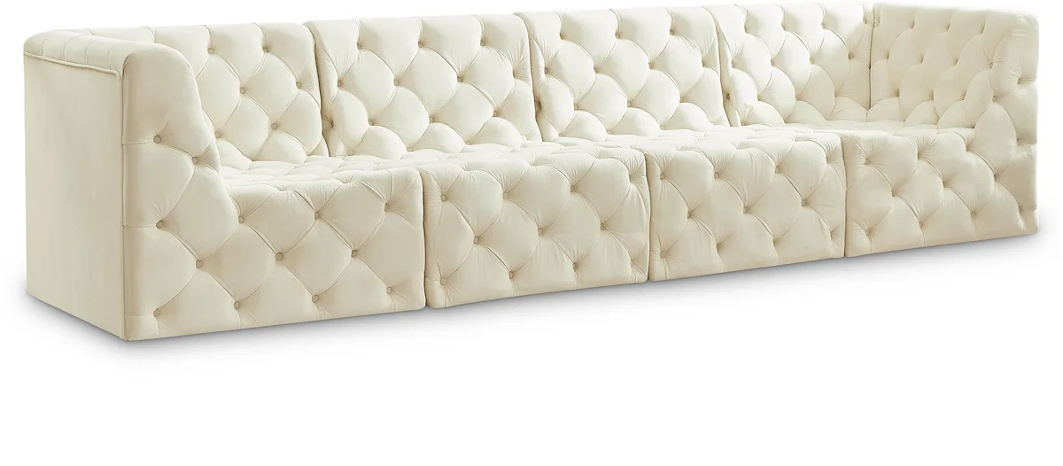 Tuft - 4 Seat Modular Sofa - Cream