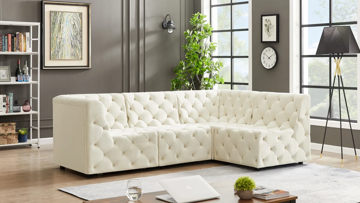Tuft - 4 Piece Modular Sectional - Cream