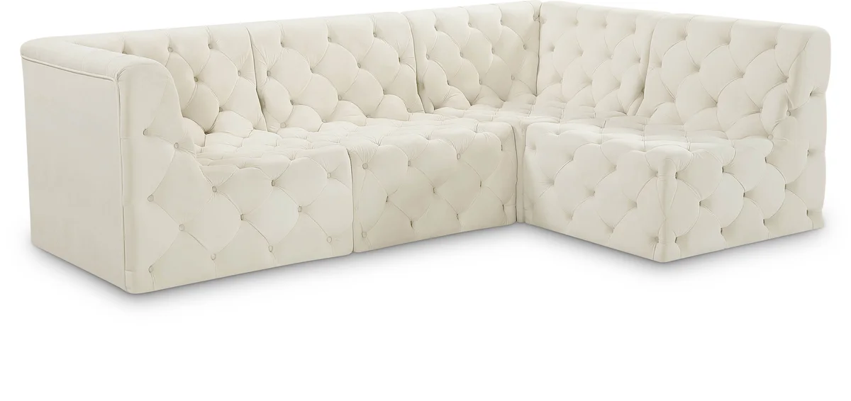 Tuft - 4 Piece Modular Sectional - Cream
