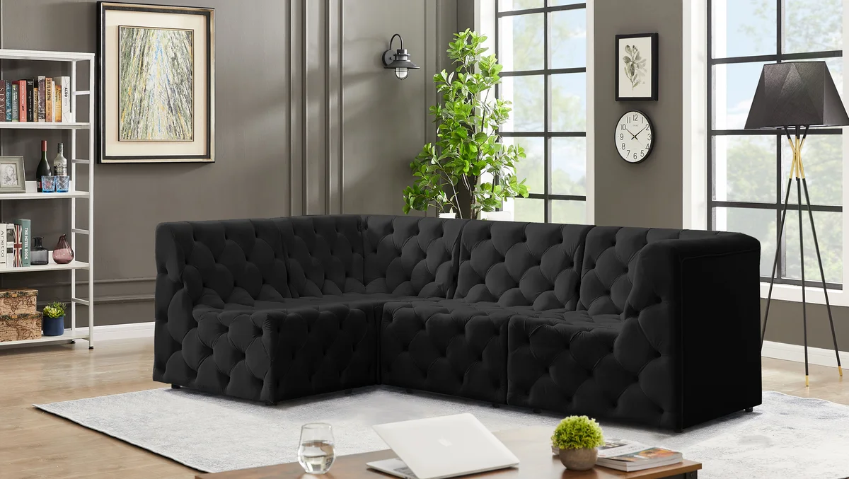 Tuft - 4 Piece Modular Sectional - Black