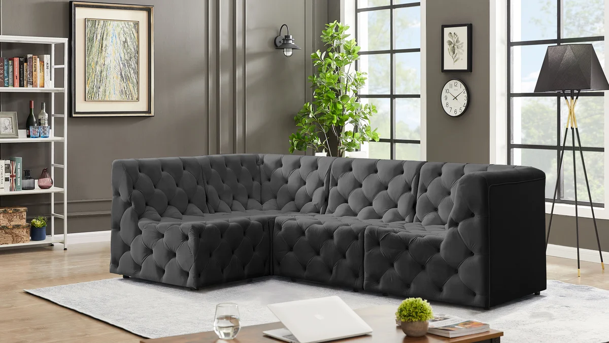 Tuft - 4 Piece Modular Sectional - Gray