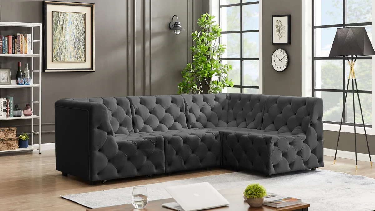 Tuft - 4 Piece Modular Sectional - Gray