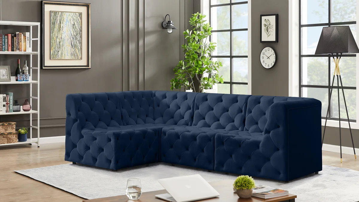 Tuft - 4 Piece Modular Sectional - Navy
