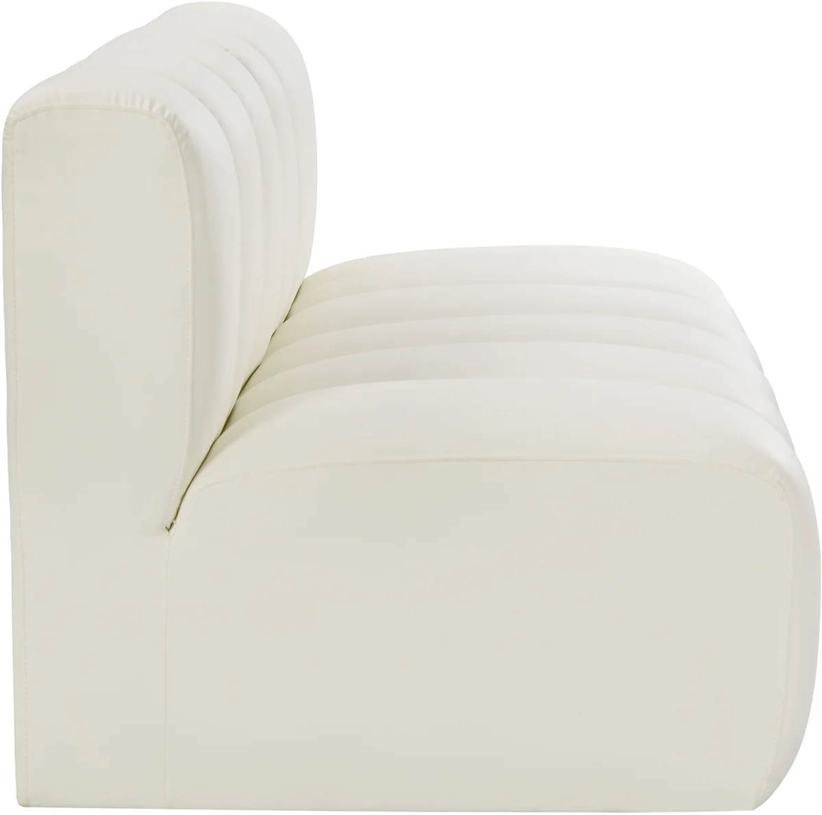 Arc - Faux Leather 2 Seats Modular Sofa - Cream - View 2