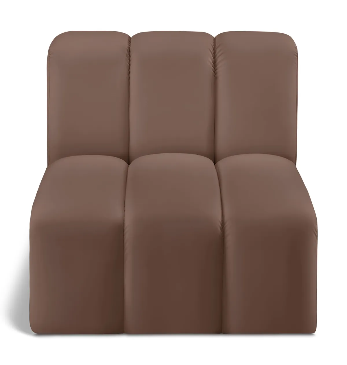 Arc - Faux Leather Straight Chair - Brown