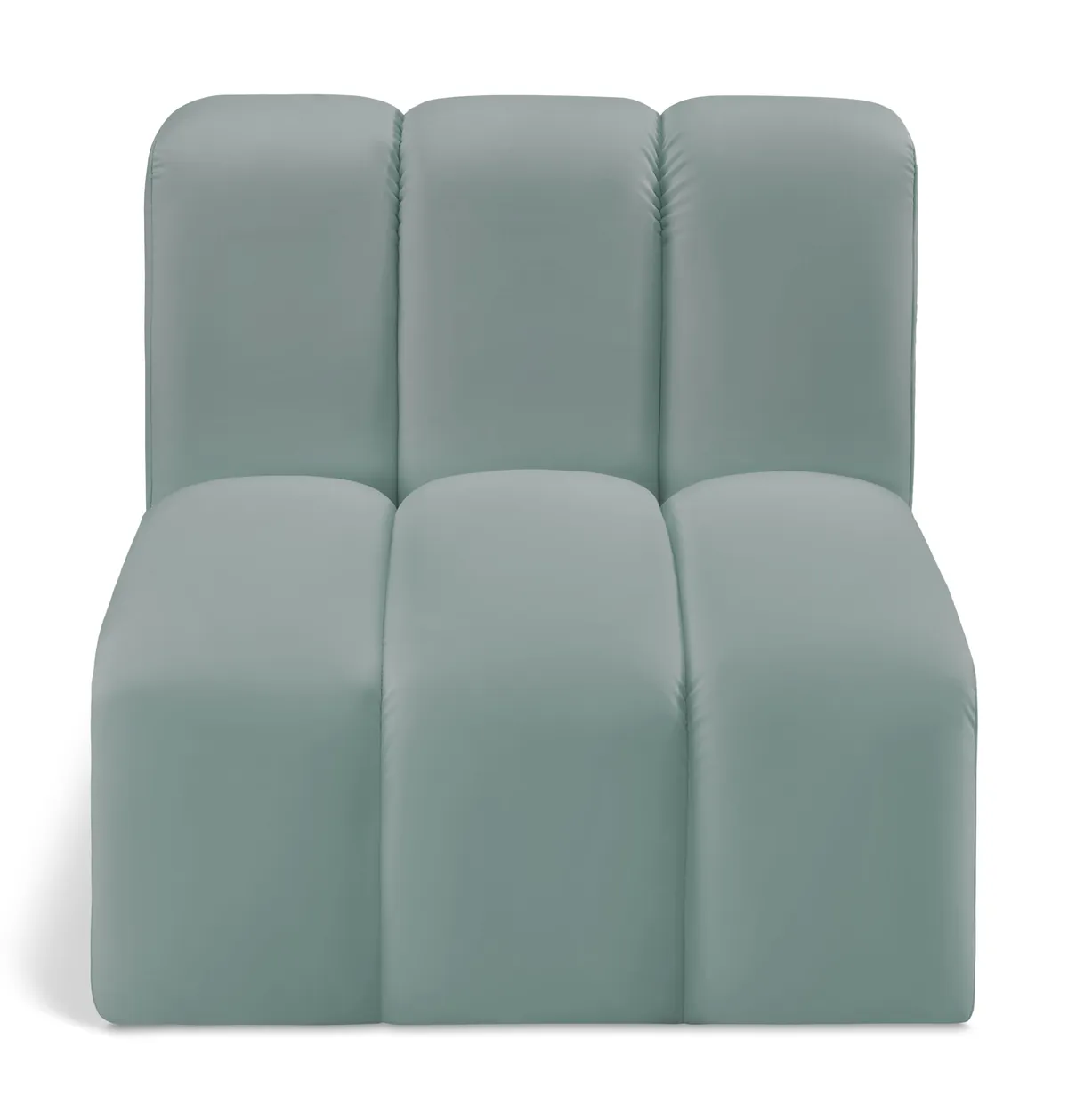 Arc - Faux Leather Straight Chair - Mint Green