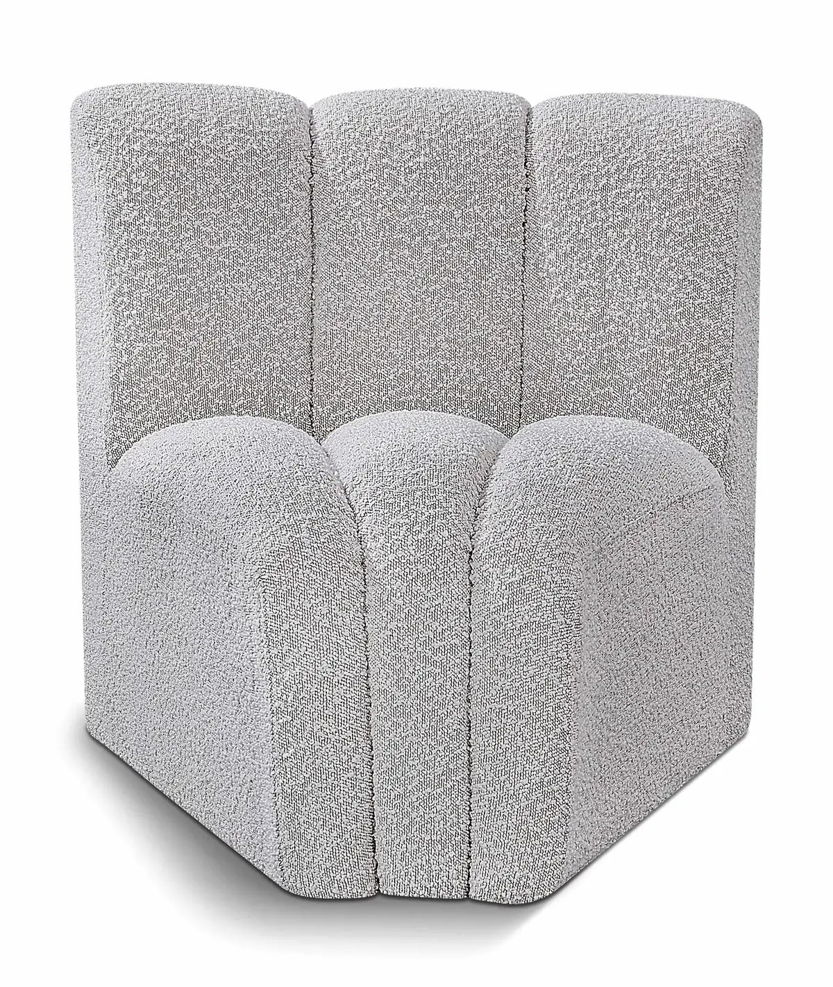 Arc - Boucle Fabric Curved Corner Chair - Gray