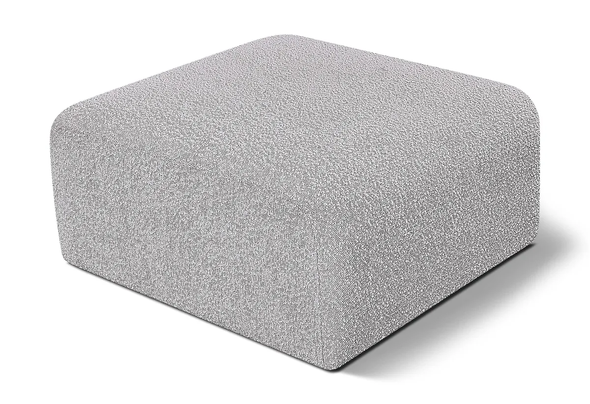 Arc - Boucle Fabric Ottoman - Gray