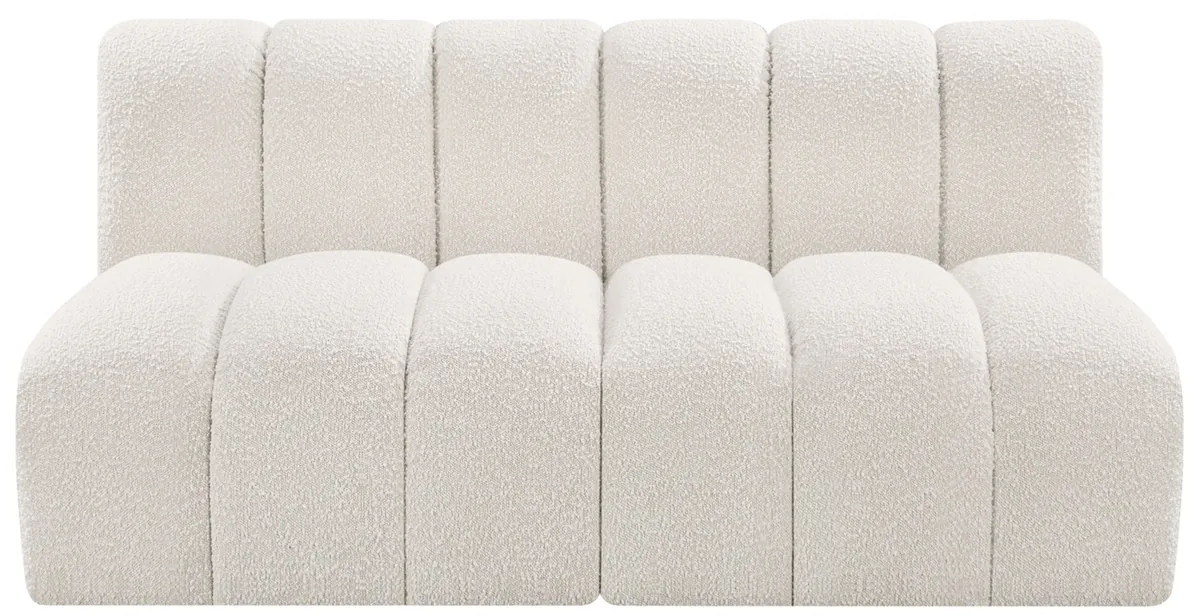 Arc - Boucle Fabric 2 Seats Modular Sofa - Cream - View 2