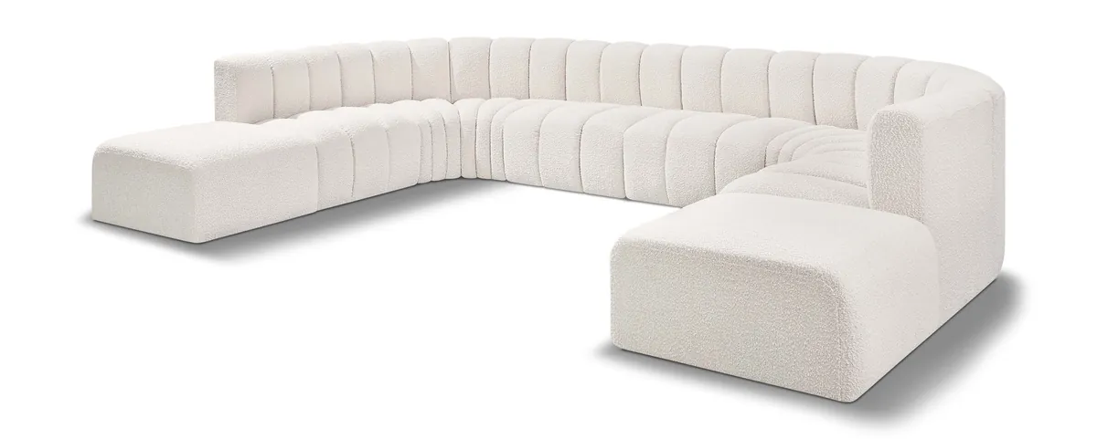 Arc - Boucle Fabric Modular Sectional - Cream