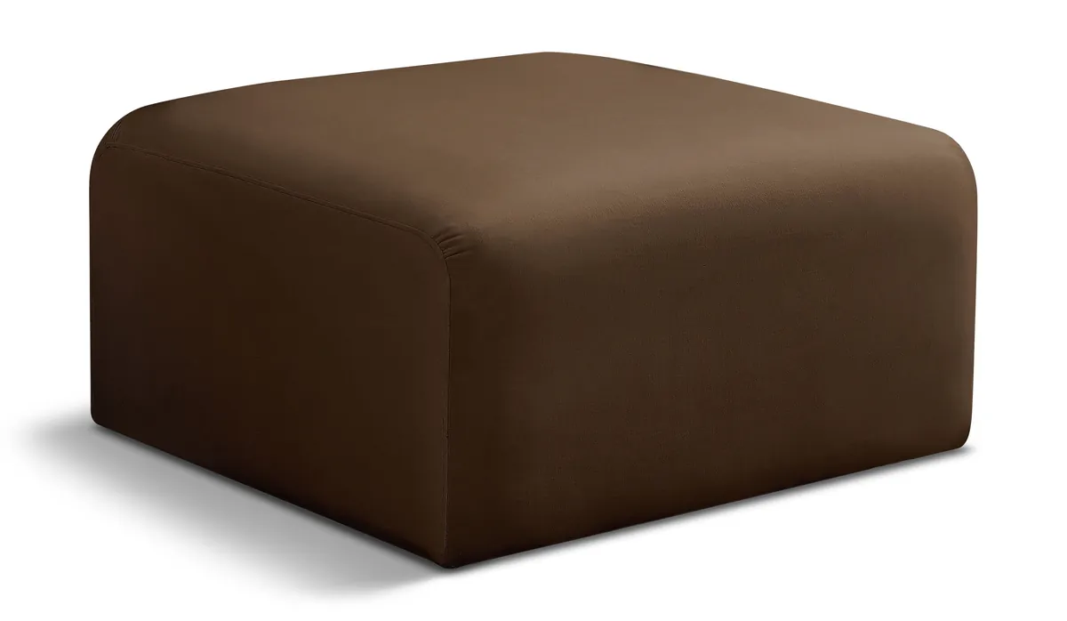 Arc - Velvet Ottoman - Brown