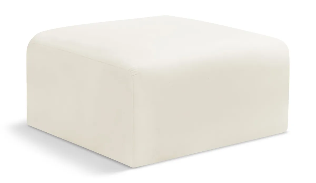 Arc - Velvet Ottoman - Cream