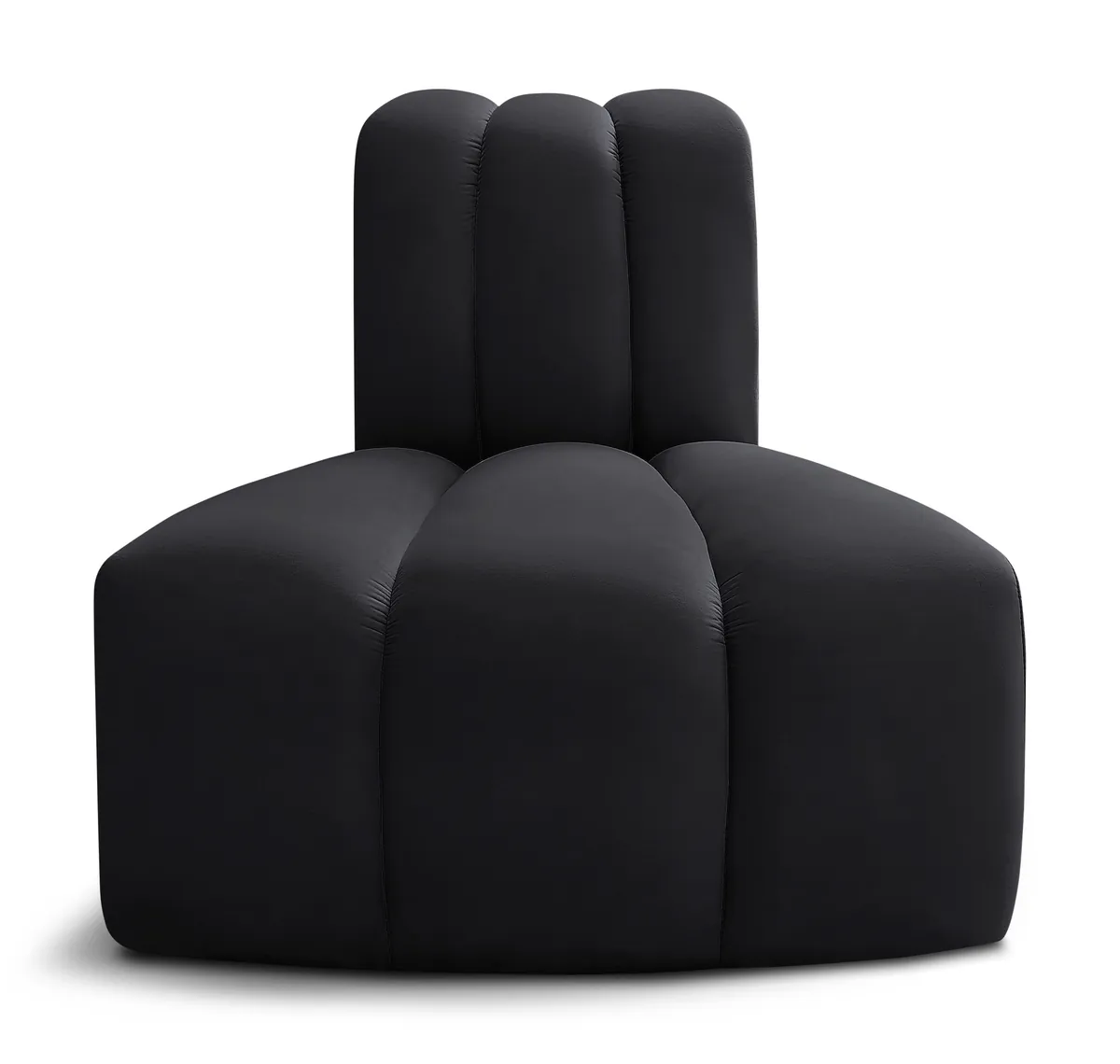 Arc - Velvet Reverse Corner Chair - Black